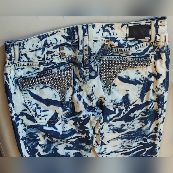 ROBIN'S JEAN LNG FLP MEN'S ACID DYE STUDDED POCKETS BOOT LEG JEANS SIZE 42 X 30 - Picture 4 of 12